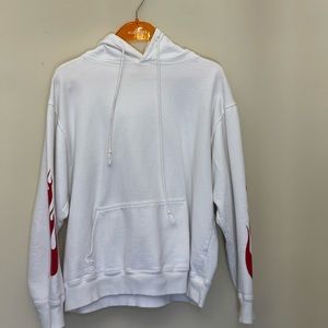 White and red hoodie size medium